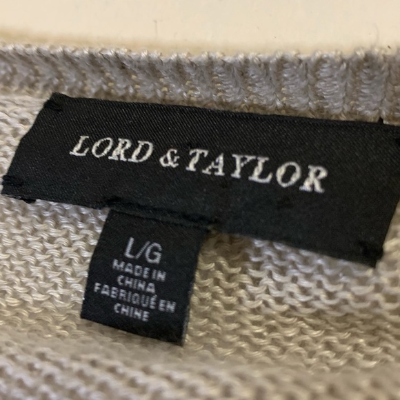 Lord & Taylor 100% Linen Grey Sweater Size L - Picture 3 of 4
